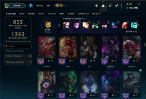 Prata 2 com TODOS os champs e 255 Skins + 5 Miticas - League of Legends LOL