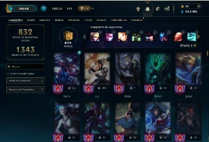 Prata 2 com TODOS os champs e 255 Skins + 5 Miticas - League of Legends LOL