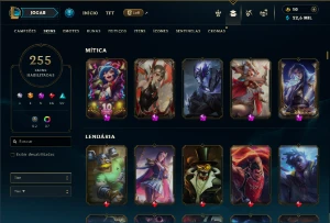 Prata 2 com TODOS os champs e 255 Skins + 5 Miticas - League of Legends LOL