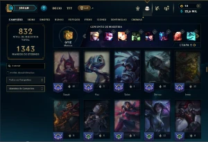 Prata 2 com TODOS os champs e 255 Skins + 5 Miticas - League of Legends LOL