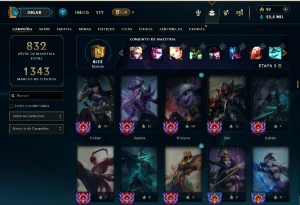 Prata 2 com TODOS os champs e 255 Skins + 5 Miticas - League of Legends LOL