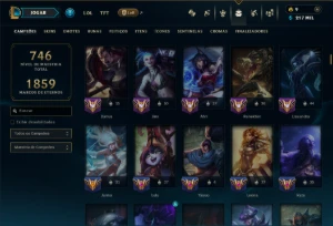 Prata 2 com TODOS os Champs e 297 Skins ( ADC / JG / MID ) - League of Legends LOL