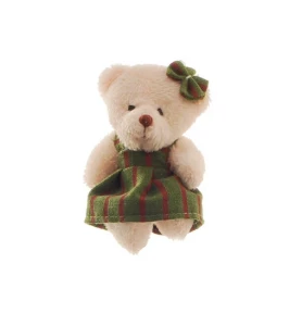 Ursinha de vestido verde (8 cm) - Artesanato e Personalizados