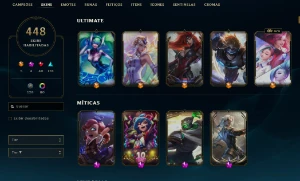 Conta League Of Legends (448 Skins + 6 Vitoriosas) LOL