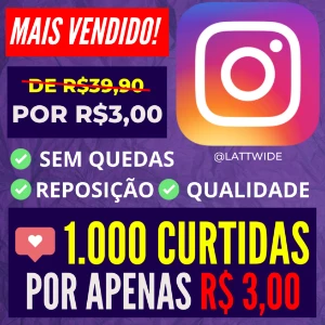 !Promoção! 1K Curtidas Instagram por apenas R$ 3,00 - Redes Sociais