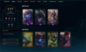 Conta LOL com SKINS/ICONES raros e todos os campeões - League of Legends