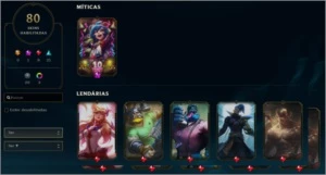 Conta LOL Platina3 80 Skins 110 Champs - League of Legends