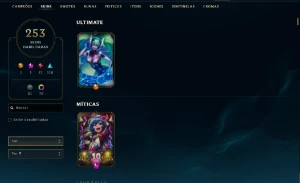 Conta Level 688, com 253 skins, todos os campeões e 25K EA - League of Legends LOL