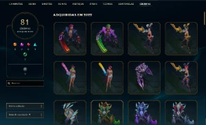 Conta Level 688, com 253 skins, todos os campeões e 25K EA - League of Legends LOL