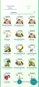 Conta de Pokémon lvl 40