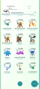 Conta de Pokémon lvl 40