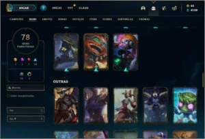 Conta Diamante 4, 64% de win rate, TODOS os champs e 78 skin - League of Legends LOL