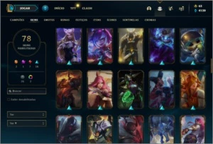 Conta Diamante 4, 64% de win rate, TODOS os champs e 78 skin - League of Legends LOL