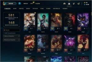 Conta Diamante 4, 64% de win rate, TODOS os champs e 78 skin - League of Legends LOL