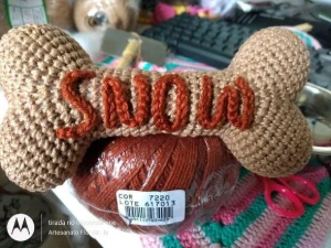 Osso em crochê - Amigurumi - Artesanato e Personalizados
