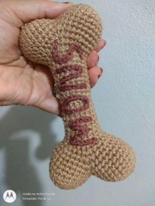Osso em crochê - Amigurumi - Artesanato e Personalizados