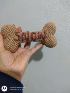 Osso em crochê - Amigurumi - Artesanato e Personalizados