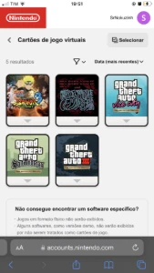 3 contas Nintendo, somando 16 jogos no total - Serviços Digitais