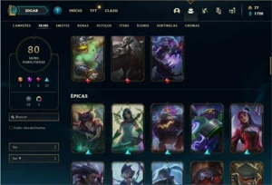 Conta prata 4 com 118 Champs e 80 Skins - League of Legends LOL