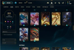 Conta prata 4 com 118 Champs e 80 Skins - League of Legends LOL