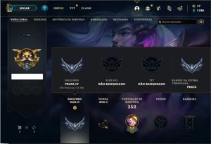 Conta prata 4 com 118 Champs e 80 Skins - League of Legends LOL