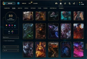 Conta prata 4 com 118 Champs e 80 Skins - League of Legends LOL