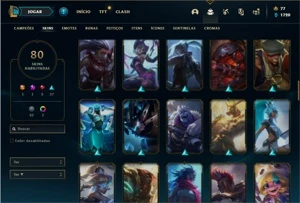 Conta prata 4 com 118 Champs e 80 Skins - League of Legends LOL