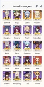 (AR 57) 13 PERSONAGEM 5* + BEM ENCAMINHADA (DESCRIÇÃO) - Genshin Impact