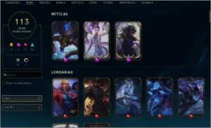 Conta de LoL Platina 4 Com skins miticas - League of Legends