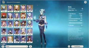 Conta ar56 com alguns 5 estrelas - Genshin Impact