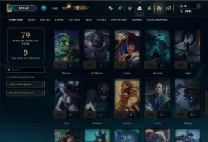Esmeralda 1 com 55 Champs e 6 Skins - League of Legends LOL