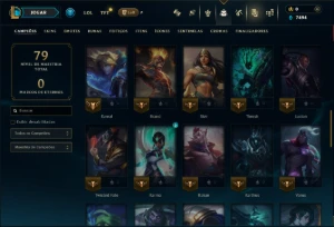 Esmeralda 1 com 55 Champs e 6 Skins - League of Legends LOL