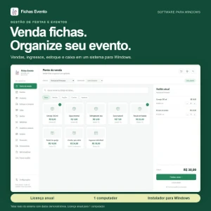Fichas Evento — Licença Anual Para 1 Computador - Sites, Lojas e Sistemas Prontos Sites e Scripts