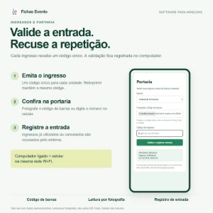 Fichas Evento — Licença Anual Para 1 Computador - Sites, Lojas e Sistemas Prontos Sites e Scripts