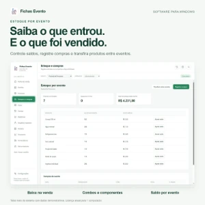 Fichas Evento — Licença Anual Para 1 Computador - Sites, Lojas e Sistemas Prontos Sites e Scripts