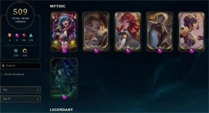 conta com 509 skins, 32k de essencia azul e todos os campeõe - League of Legends LOL
