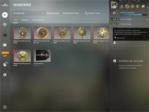 conta global 347 wins com 7 medalhas, 1,383 horas de jogo - Counter Strike CS