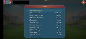 Conta Lords Mobile; poder 680M+