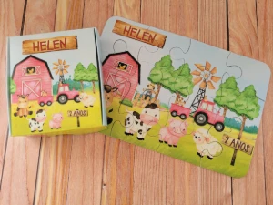 Quebra-cabeça Fazendinha com Caixa 19 x 13 cm - Artesanato e Personalizados