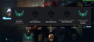 conta platina com mmr perfeito - League of Legends LOL