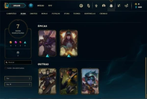 Conta bronze  3 com 25 Champs e 7 Skins - League of Legends LOL