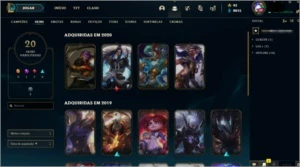 conta platina NV 95 season passada e com o mmr muito bom - League of Legends LOL