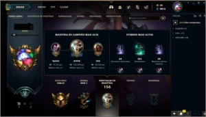 conta platina NV 95 season passada e com o mmr muito bom - League of Legends LOL
