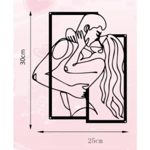 Quadro Vazado Casal Minimalista em MDF 40 x 35 cm - Artesanato e Personalizados