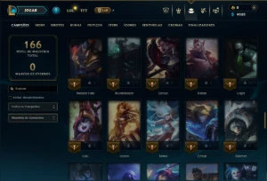 Unranked com 95 Champs e 9 Skins - League of Legends LOL