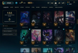 Unranked com 95 Champs e 9 Skins - League of Legends LOL