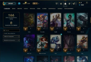 Unranked com 95 Champs e 9 Skins - League of Legends LOL