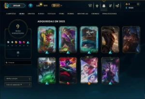 Unranked com 95 Champs e 9 Skins - League of Legends LOL