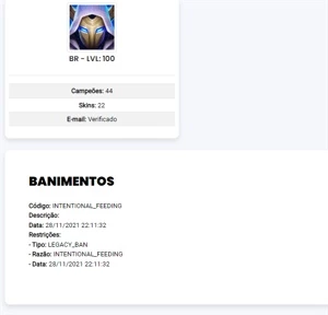 conta plat2 ex challenger s11 - League of Legends LOL