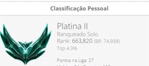 conta plat2 ex challenger s11 - League of Legends LOL